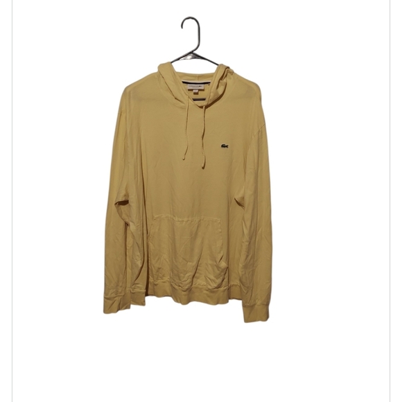 Lacoste Hoodie Size 4XL Butter Yellow Regular Fit Lightweight Casual Logo Preppy - Picture 1 of 11